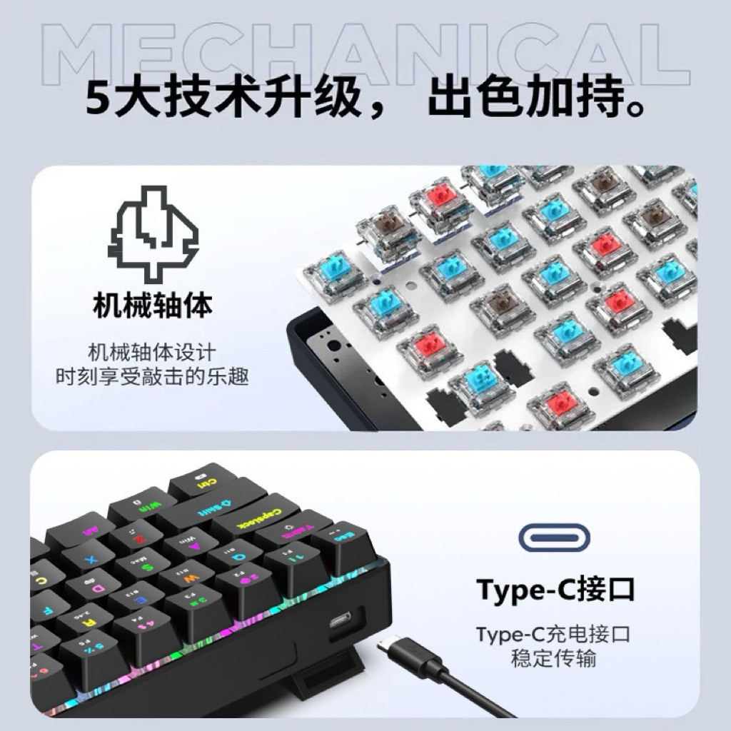 Bàn phím cơ không dây XJ1 Weiyu WY68K  | 3 mode |  Led RGB | Hotswap 5pin | Stab đã được căn chỉnh sẵn dùng ngay | BigBuy360 - bigbuy360.vn