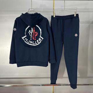 Đồ bộ nam dài tay thu đông PB nỉ 2 da áo khoá mũ thêu nổi vải logo mũ hai mặt dày dặn boy phố