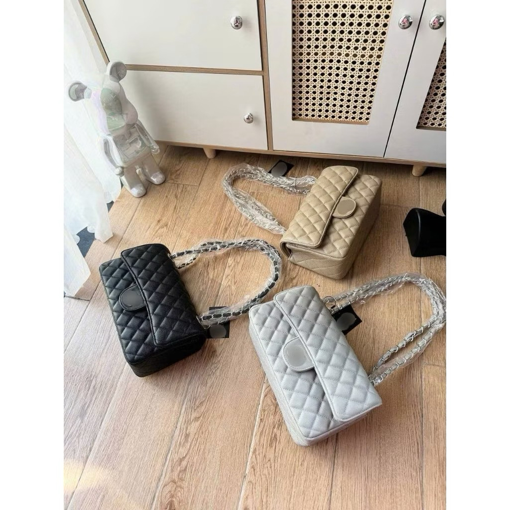 [full box]cls da sần trần trám khoá bạc đeo chéo đeo vai -bo viền bản 2 nắp -loại 1 lo.go tag sắt chuẩn sịn sz 25