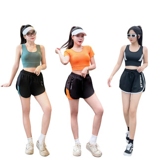  Đồ Tập Gym Nữ Đồ Tập Yoga - Set Đùi 2 Lớp Và Áo Croptop Bra Kèm Mút Chất Vải Thun Co Giãn  Ng04 Ng05 Ng13  