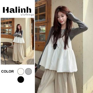  Set Áo Thô 2s Bồng 2 Lớp Form Babydoll Xoè Nhẹ Nhàng Chất Vải Thun Kèm Áo Yếm Vải Thun Giấy By Halinh MY353.MT356 