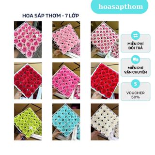 [HOA 7 LỚP] Hộp Hoa Sáp Thơm 7 Lớp Đẹp Như Ảnh - 25 BÔNG 1 HỘP