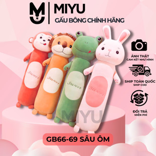  Gấu Bông Sâu Ôm Khỉ - Ếch - Thỏ - Sư Tử Dễ Thương Cute Ôm Ngủ Mềm Mịn An Toàn Cho Bé Gối Ôm Ngủ Dài Thú Nhồi Bông MIYU 