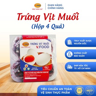 Trứng vịt muối V.FOOD Hộp 4 quả hương vị  truyền thống chuẩn vị, sạch, an toàn