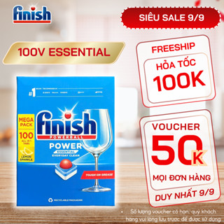Viên rửa bát Finish Essential 100 viên hương chanh nhập khẩu Đức