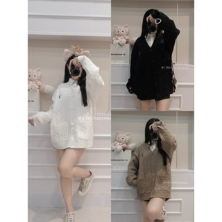  THUYDUONGZOO - ÁO CARDIGAN LEN THỪNG THÊU NGỰA QC   DÀY DẶN   