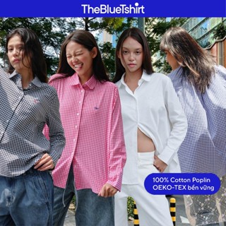 TheBlueTshirt - Áo sơ mi phom oversize tay dài vạt bầu to cho nữ - Miss Oversize Shirt - Women