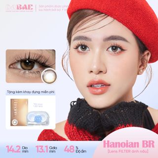 Kính áp tròng Hanoian Brown lens màu nâu filter tự nhiên 3 tháng DIA 14.2mm có độ 0-8 DABAE