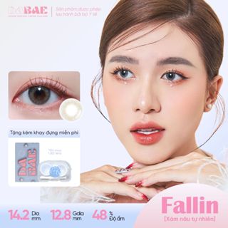 Lens cận DABAE mắt kính áp tròng màu xám nâu tự nhiên không viền 3 tháng DIA 14.2mm có độ 0-8 FALLIN