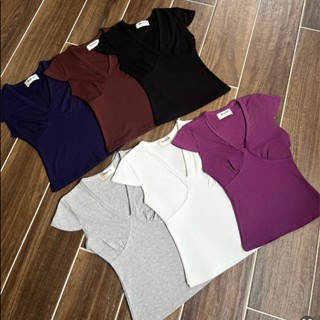    WIRA TOP   Áo cổ tym slimfit tay đấp khoét sâu ôm body | BY DANEJI 