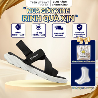 Giày Sandal Shondo Nam Nữ Quai Hậu Chính Hãng – F6 Sport Đen, Đế Trắng- Êm Chân, Chống Trơn, F6S003