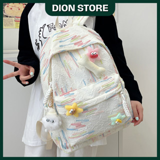 Balo học sinh họa tiết thêu dễ thương nhiều màu sắc phong cách Hàn Quốc Balo đi học sức chứa lớn thời trang - Dionstore