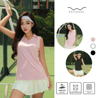  Set bộ đồ váy thể thao nữ WHITEWHY áo Luna mix chân xòe Mimi trắng cầu lông tennis pickleball bóng bàn 