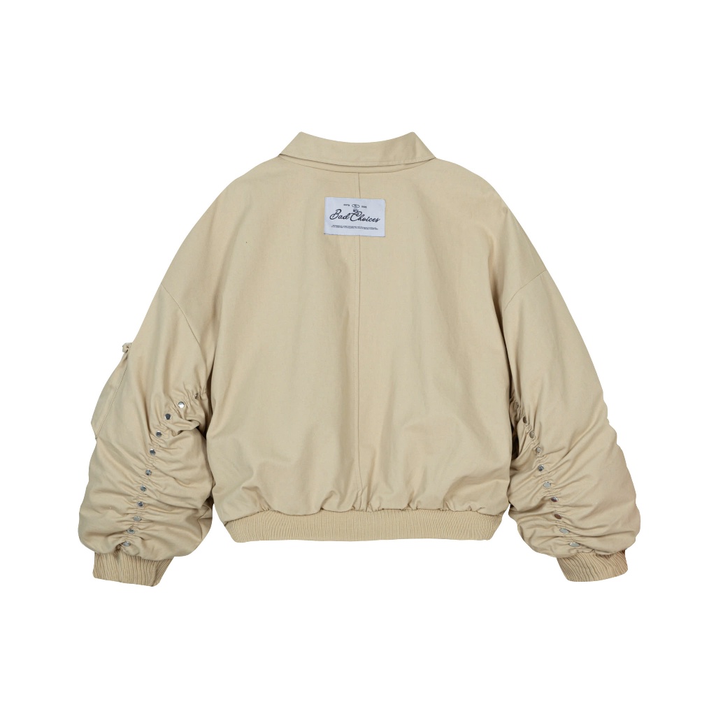 Bad Choices | Áo Bomber boxy STUD BUTTON vải kaki lót dù | BigBuy360 - bigbuy360.vn