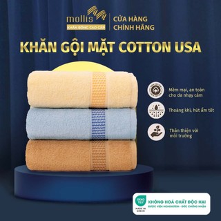 Khăn mặt/gội đầu mollis cotton 34x80cm khăn cao cấp mềm mịn thấm hút không ra màu gia đình spa khách sạn fc03