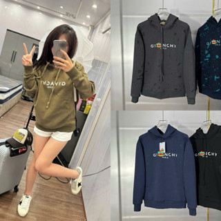 Áo hoodie nam nữ PB nỉ chân cua wash rách loang hai lớp in chữ ngang ngực dày dặn basic boy phố