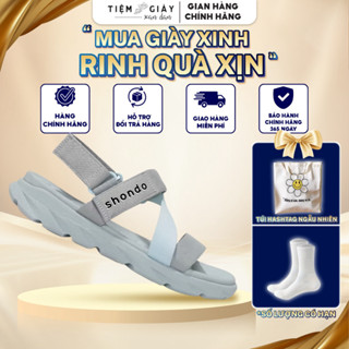Giày Sandals Shondo Nam Nữ Quai Hậu Chính Hãng- F6 Sport Đế Xám Phối Quai Xanh Da Trời- Êm Nhẹ, Chống Trơn F6S2030