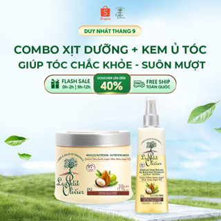 [CHÍNH HÃNG] Combo Xịt Dưỡng & Kem Ủ Tóc Le Petit Olivier - Dưỡng Mượt, Phục Hồi, Giảm Gãy Rụng