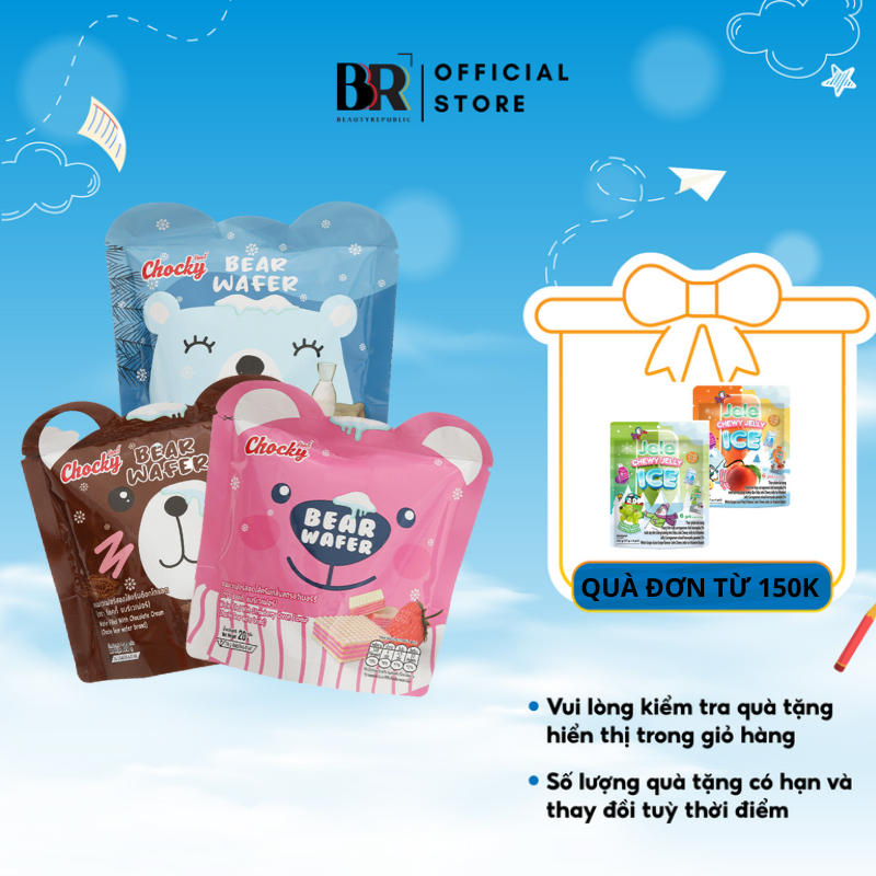 Combo 12 Bánh Xốp Gấu Nhân Kem Chocky Bear Ăn Vặt Cho Bé 20g
