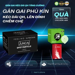 Bao cao su Gai Siêu mỏng Juncai 001, nhiều gel, kéo dài thời gian, Hộp 10, 52mm  Codomy