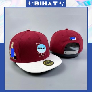  Mũ sapback nón snapback thêu nón hiphop đội ngược đỏ đô thời trang nam nữ Mu222 