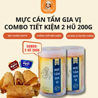 [Combo tiết kiệm] Mực Cán Tẩm Gia Vị Loại Ngon Đặc Sản Nha Trang, Khô Mực Cán Tẩm Gia Vị Cay Cam Food combo 2 hũ 200g