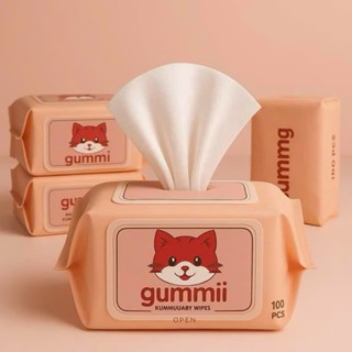 Thùng 10 Gói Khăn Lau Ướt Đa Năng GUMMI 100 Tờ/1 Gói Cao Cấp Không Chứa Cồn Hàng Loại 1