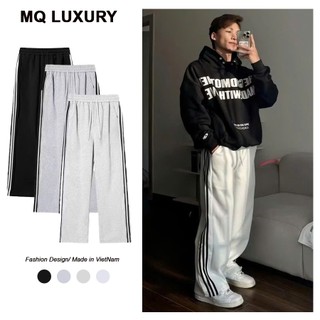  Quần Nỉ 2 Da 3 Sọc Thể Thao Quần Ống Rộng Dáng Suông Unisex Nam Nữ Vải Nỉ Dày Dặn Mềm Mại MQ LUXURY 
