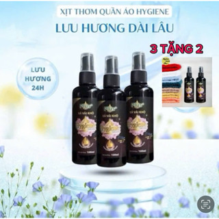 [ Combo 3 Tặng 2 ] Xịt Thơm 2 Mùi, xịt xả vải khô Hygiene chai 100ml.Tổng Nhận 5 Chai 100ml