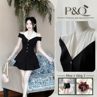 Set áo kèm chân váy mini nhiều tầng chất liệu goolthun sang chảnh có bigsize | P&Q set16
