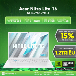 Laptop Gaming Acer Nitro Lite 16 NL16-71G-71UJ – i7 Gen 13, RTX 3050, màn 16′′ 165Hz, mới 2025