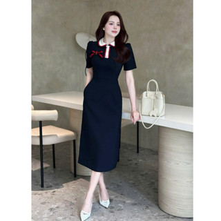 Váy đầm thiết kế dáng ôm chữ A thanh lịch phổi cổ viền sơ mi đi chơi, đi làm có bigsize (V14)