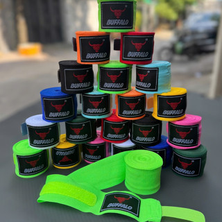 Băng Đa Boxing, băng Quấn Tay Võ Thuật BUFFALO Co dãn tốt, đúng chuẩn có 10 màu, Tặng Túi Chính Hãng