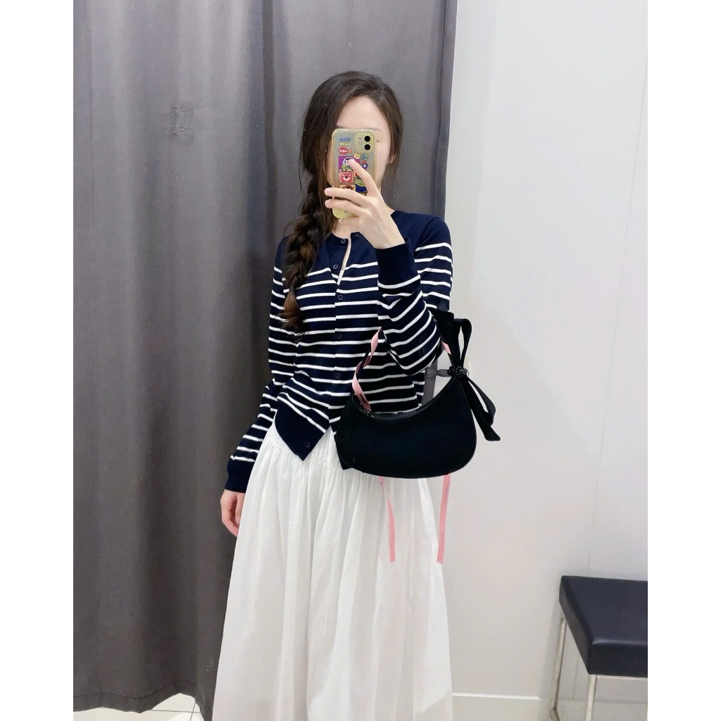 Áo khoác cardigan kẻ ngang chất len mềm mỏng SUMIISHOP mã QC99 | BigBuy360 - bigbuy360.vn