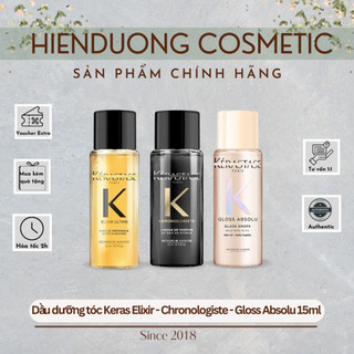   Minisize 15ml  Dầu dưỡng tóc Keras Elixir - Chronologiste - Gloss Absolu | Dưỡng tóc bóng mượt phục hồi tóc vào nếp 