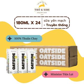 [HSD: T9.26- MẪU MỚI] 24x180ml hộp Sữa yến mạch Oatside truyền thống 100% ăn chay, ăn kiêng