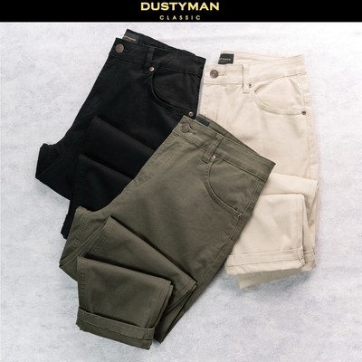 Quần Kaki Jean Nam Dusty, Vải Kaki Cao Cấp, Co Dãn Nhẹ, Cổ Điển ,Form Slim Fit