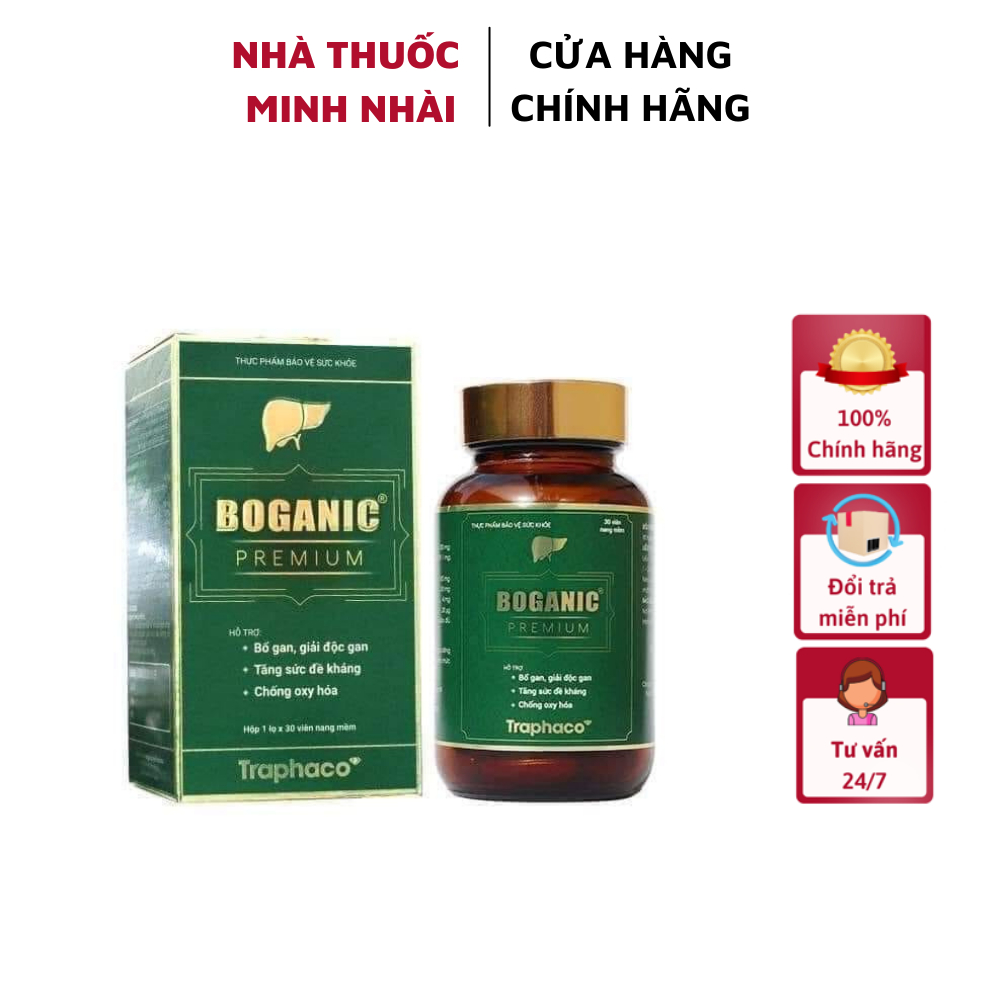 Boganic Premium Lọ 30 viên - Thải dộc tố, mát gan, sản phẩm cao cấp của Traphaco