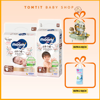 [Nhập khẩu chính hãng] Tã/bỉm dán/quần cao cấp Ogarnic Moony Natural trắng size NB/S/M/L/XL