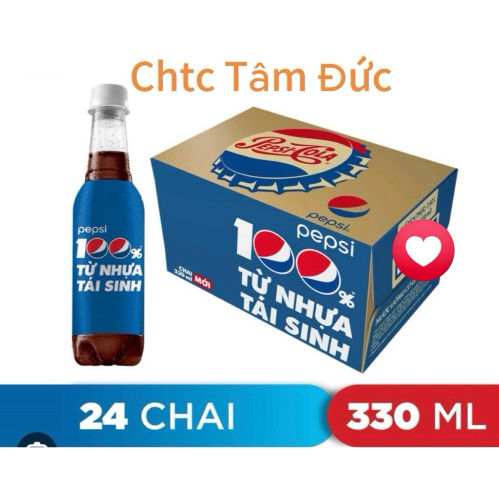 Thùng 24 chai Nước Ngọt có gas PEPSI Chai 330ml