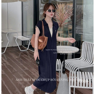 váy nữ sang chảnh,váy tiểu thư sang chảnh MẪU MỚI RA MẮT đầm len cổ V chạy sọc siêu xinh ue117