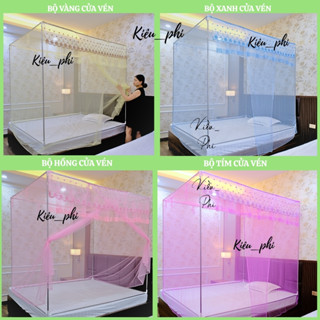 [Trọn bộ màn + khung inox] Màn khung vuông không khoan tường, mùng ngủ chống muỗi tuyn thái lạnh