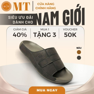  Dép nam quai ngang dép da đẹp cao cấp đế đúc cao su khâu viền chính hãng hàng hiệu thời trang da bò xịn BH 1 năm DL07 MT 