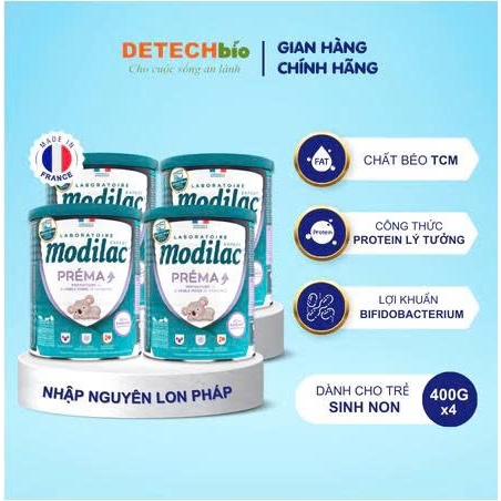 Combo 4 lon Sữa bột Modilac Préma 400g
