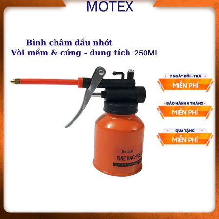 Vịt dầu, bình châm nhớt vòi mềm, cứng , chai bơm 250ml, MOTEX Store