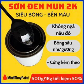 Sơn Đen 2K Tự Bóng (Đen Mun) Ô Tô Xe Máy – Siêu Bóng, Bền Màu, Có Cứng Kèm Theo