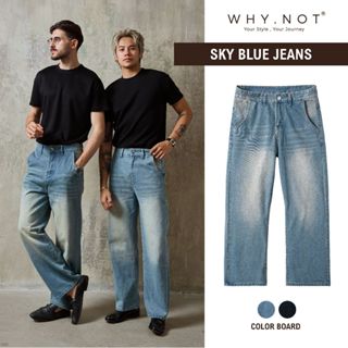WHY.NOT - Quần Jeans Nam Ống Suông WHY NOT SKY BLUE BOYFRIEND JEAN - Quần Bò Nam Nữ Ống Suông Rộng