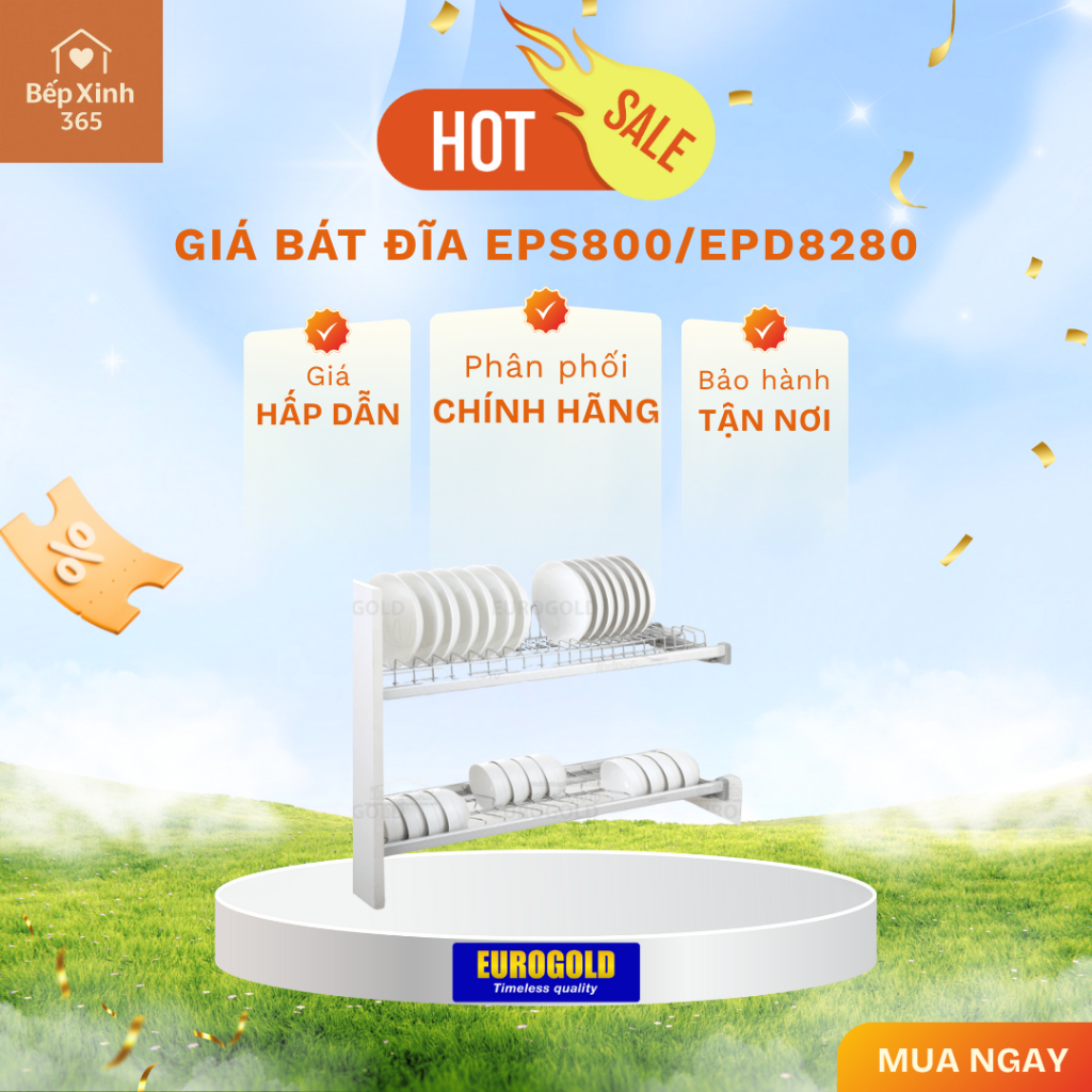 Giá Để Bát Đĩa Eurogold EPS800/EPD8280 - Chống Trượt, An Toàn Khi Sử Dụng