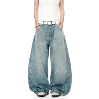 [DEAL MỞ BÁN] Quần jeans dài ống cong PREMIUM hiệu ứng WASH XANH BÓ GÃY nam nữ quần jeans Haven Studio phong cách Retro