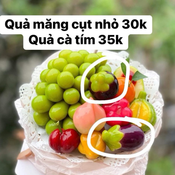 Khuôn silicon quả măng cụt nhỏ khuôn trắng 3cm